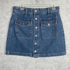 Loft denim skirt with button front and pockets